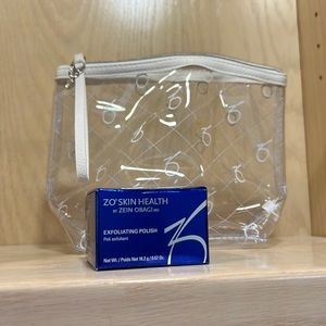 ZO Skin exfoliating polish and ZO clear travel bag